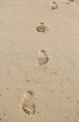 Footprints in the sand background.