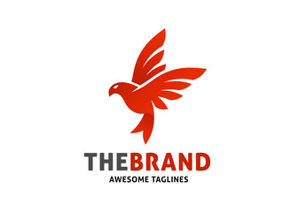 Obraz premium flying red bird Vector logo template,eagle bird vector logo concept illustration, falcon Bird logo, animal rescue foundation