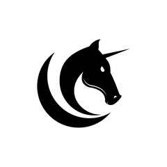 minimalist unicorn icon logo