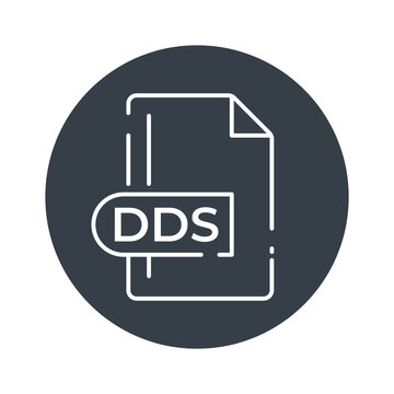 DDS File Format Icon. DDS extension filled icon.