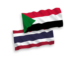 Flags of Sudan and Thailand on a white background