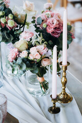Beautiful wedding table decoration and setting
