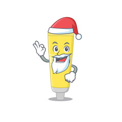 cartoon character of hair dye Santa with cute ok finger