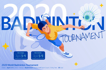Badminton tournament poster - obrazy, fototapety, plakaty