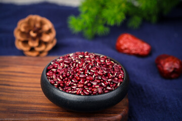Raw Organic Red Adzuki Beans in a Bowl
