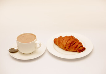 Delicious breakfast shot isolated against a white background. 