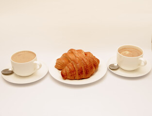 Delicious breakfast shot isolated against a white background. 