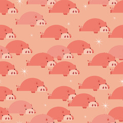 Flat piggy seamless wallpaper