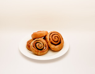 Delicious breakfast shot isolated against a white background. 
