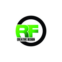 Letter RF circle logo icon design vector. monogram logo vector illustration.