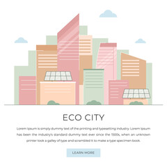Smart city, green eco city, vector illustration.
