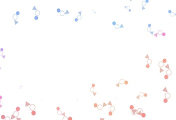 Light Blue, Red vector backdrop with lines, circles.