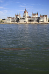 Obraz premium Budapest parliament landscape, tourist view of the capital of hungary in europe, architecture landscape