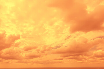 Naklejka na ściany i meble orange sky sunset clouds background, abstract warm background summer sky air