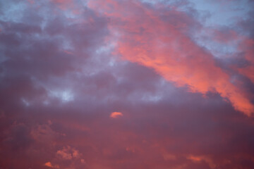 Naklejka na ściany i meble Abstract background of evening sky with clouds.