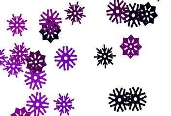 Light Purple vector cover with beautiful snowflakes.