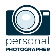 Personal photographer camera logotype for professional studio vector