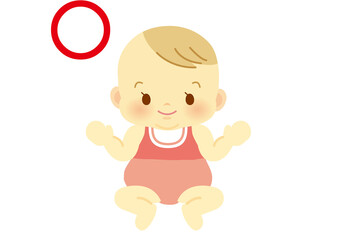 Obraz premium 赤ちゃん05 〇体調の良い状態 ピンク 