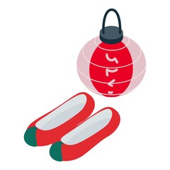 Korean shoes icon. Isometric illustration of korean shoes vector icon for web