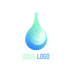 aqua logo design, drop water icon grairent template.
