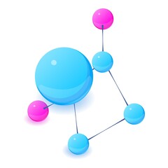 Molecular structure icon. Isometric illustration of molecular structure vector icon for web