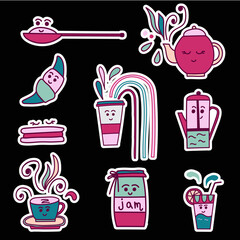 Vector illustration of coffee and tea