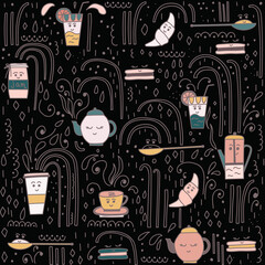 Vector illustration of coffee and tea