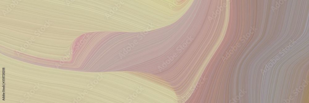 Poster abstract decorative designed horizontal header with tan, gray gray and rosy brown colors. fluid curv