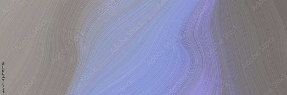 Poster abstract artistic designed horizontal banner with gray gray, light pastel purple and light slate gray colors. fluid curved lines with dynamic flowing waves and curves for poster or canvas