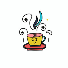 Vector illustration of coffee and tea