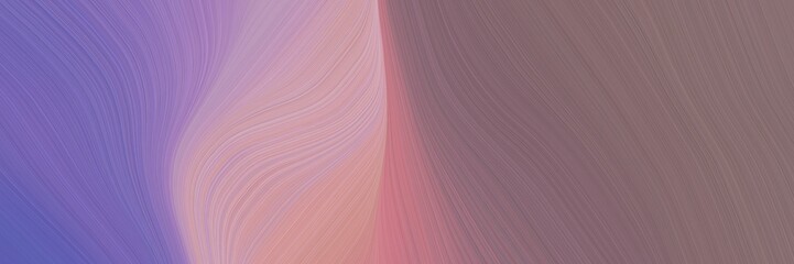 Fototapeta premium abstract colorful horizontal banner with old lavender, medium purple and rosy brown colors. fluid curved flowing waves and curves for poster or canvas