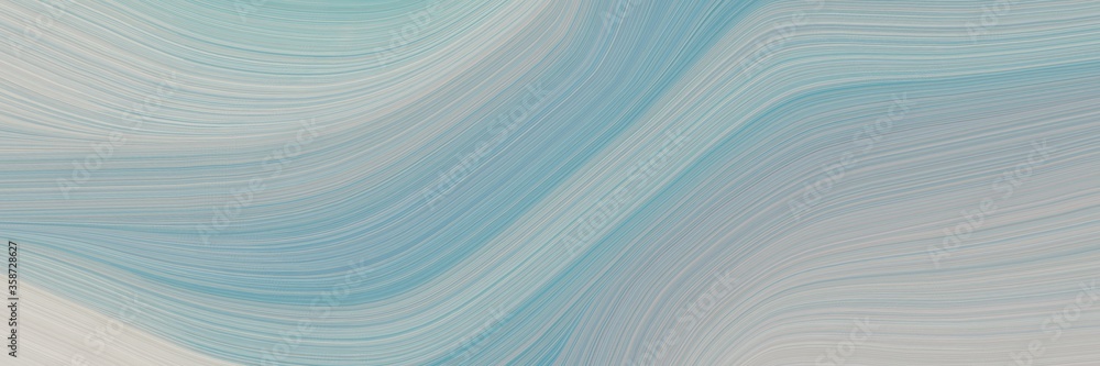 Fototapete abstract artistic designed horizontal header with dark gray, ash gray and pastel gray colors. fluid curved lines with dynamic flowing waves and curves for poster or canvas