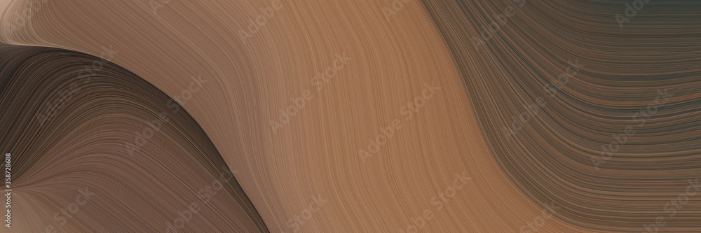 Poster abstract modern horizontal banner with pastel brown, very dark blue and rosy brown colors. fluid cur
