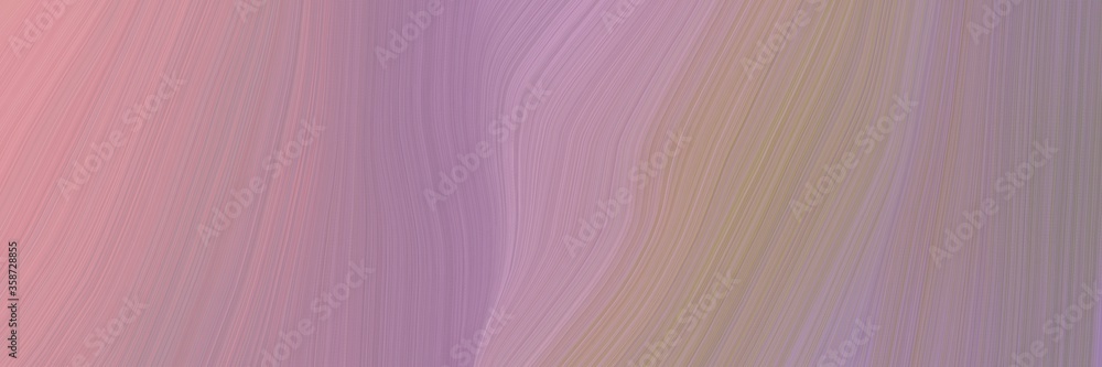 Poster abstract flowing designed horizontal banner with rosy brown, gray gray and pastel violet colors. fluid curved flowing waves and curves for poster or canvas