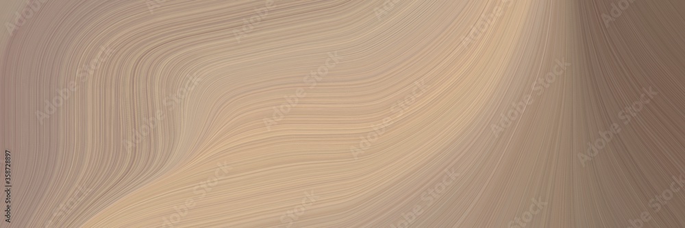 Aufkleber abstract artistic horizontal header with rosy brown, pastel brown and tan colors. fluid curved lines