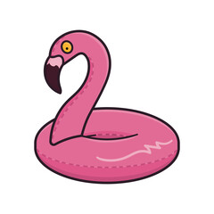 Pink Flamingo floater isolated vector illustration for Pink Flamingo Day on June 23. Swimming aid color symbol.