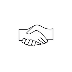 Handshake vector line icon. Agreement, friendship, partnership outline symbol.