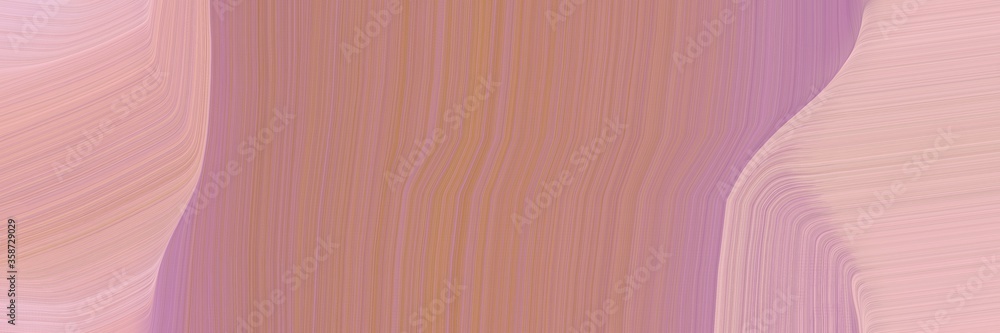 Poster abstract artistic banner design with rosy brown, baby pink and peru colors. fluid curved lines with 