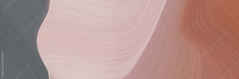 Aufkleber abstract flowing banner design with tan, dim gray and pastel gray colors. fluid curved lines with dynamic flowing waves and curves for poster or canvas