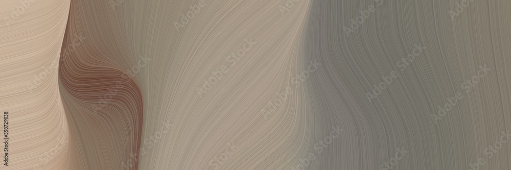 Poster abstract surreal banner with gray gray, tan and rosy brown colors. fluid curved flowing waves and curves for poster or canvas