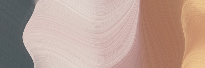 abstract dynamic header design with pastel gray, dim gray and pastel brown colors. fluid curved flowing waves and curves for poster or canvas