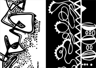 A vector illustration of an abstract black and white drawing.