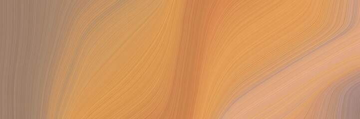 abstract colorful horizontal header with peru, gray gray and tan colors. fluid curved lines with dynamic flowing waves and curves for poster or canvas