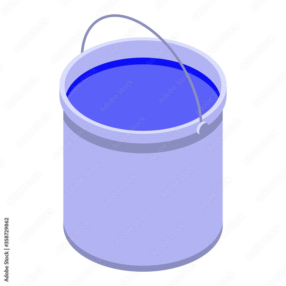Poster paint bucket icon. isometric of paint bucket vector icon for web design isolated on white background