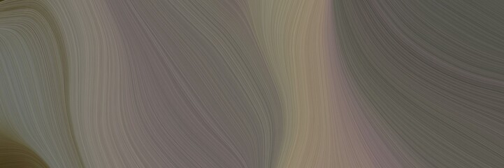 abstract moving designed horizontal header with dim gray, gray gray and dark olive green colors. fluid curved flowing waves and curves for poster or canvas