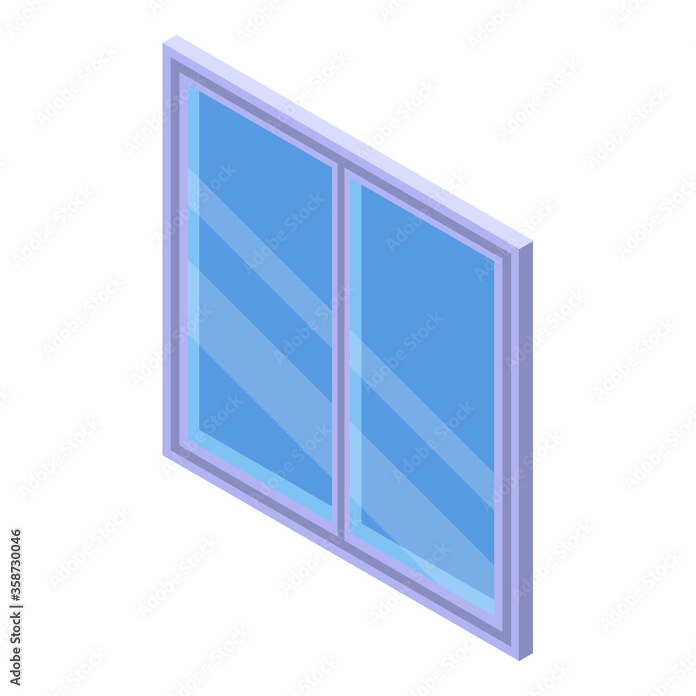 Poster cleaning window icon. isometric of cleaning window vector icon for web design isolated on white back