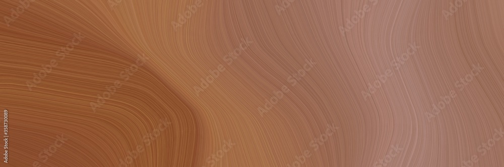Aufkleber abstract artistic horizontal header with pastel brown, rosy brown and saddle brown colors. fluid cur