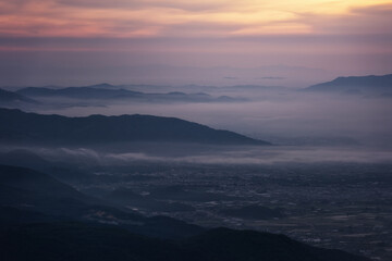 磐梯吾妻スカイラインから眺める福島市の雲海