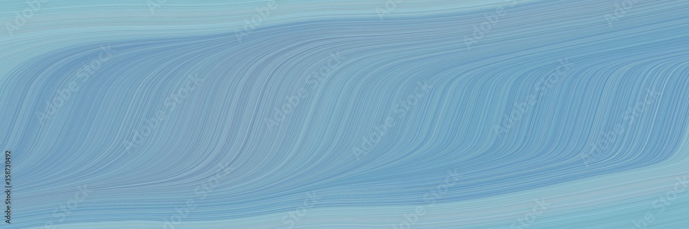 Aufkleber abstract colorful horizontal banner with cadet blue, pastel blue and steel blue colors. fluid curved