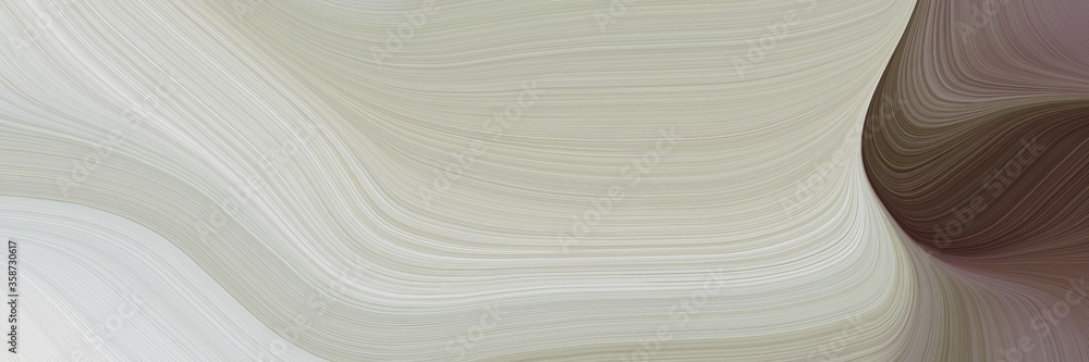 Poster abstract surreal designed horizontal banner with silver, old mauve and old lavender colors. fluid curved flowing waves and curves for poster or canvas
